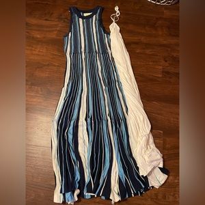 Maeve - Anthropologie - blue and white stripe maxi dress